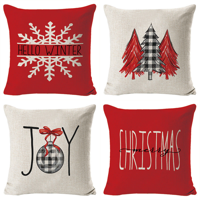 4-piece Merry Christmas Home Decor Pillow Covers