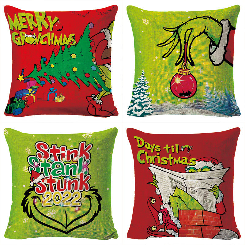 4-piece Merry Christmas Home Decor Pillow Covers