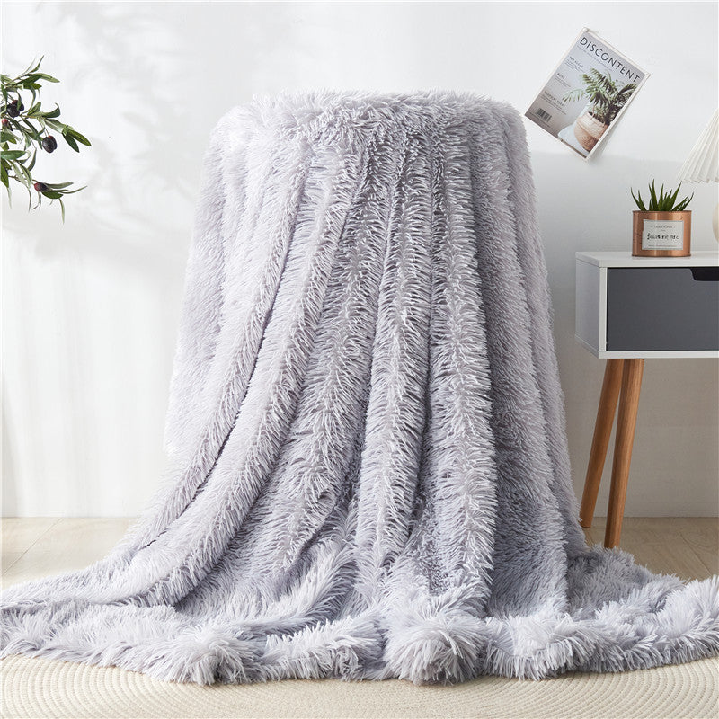 🔥Last Day 69% OFF - 2024 Fall/Winter Faux Fur Fluffy Rainbow Tie-Dye Throw Blanket