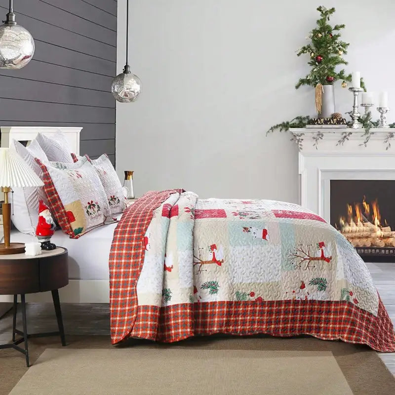 3-piece Merry Christmas Lightweight Bedspread Set