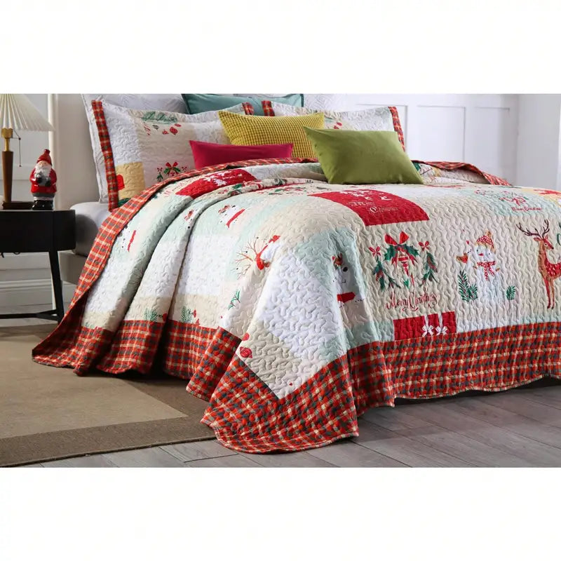 3-piece Merry Christmas Lightweight Bedspread Set