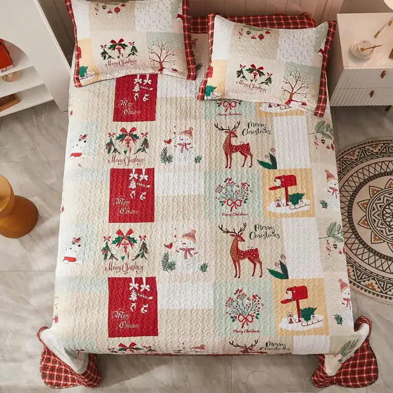 3-piece Merry Christmas Lightweight Bedspread Set