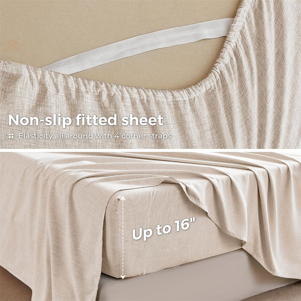 Bedmoon 4-piece Ultral Soft Cationic Cooling Cozy Bed Sheet Set