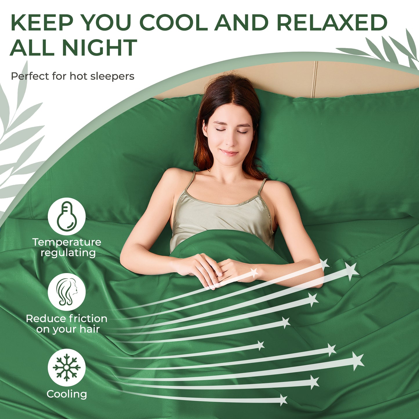 Bedmoon 4-piece Summer Cooling Bed Sheets,100% Viscose Derived from Bamboo