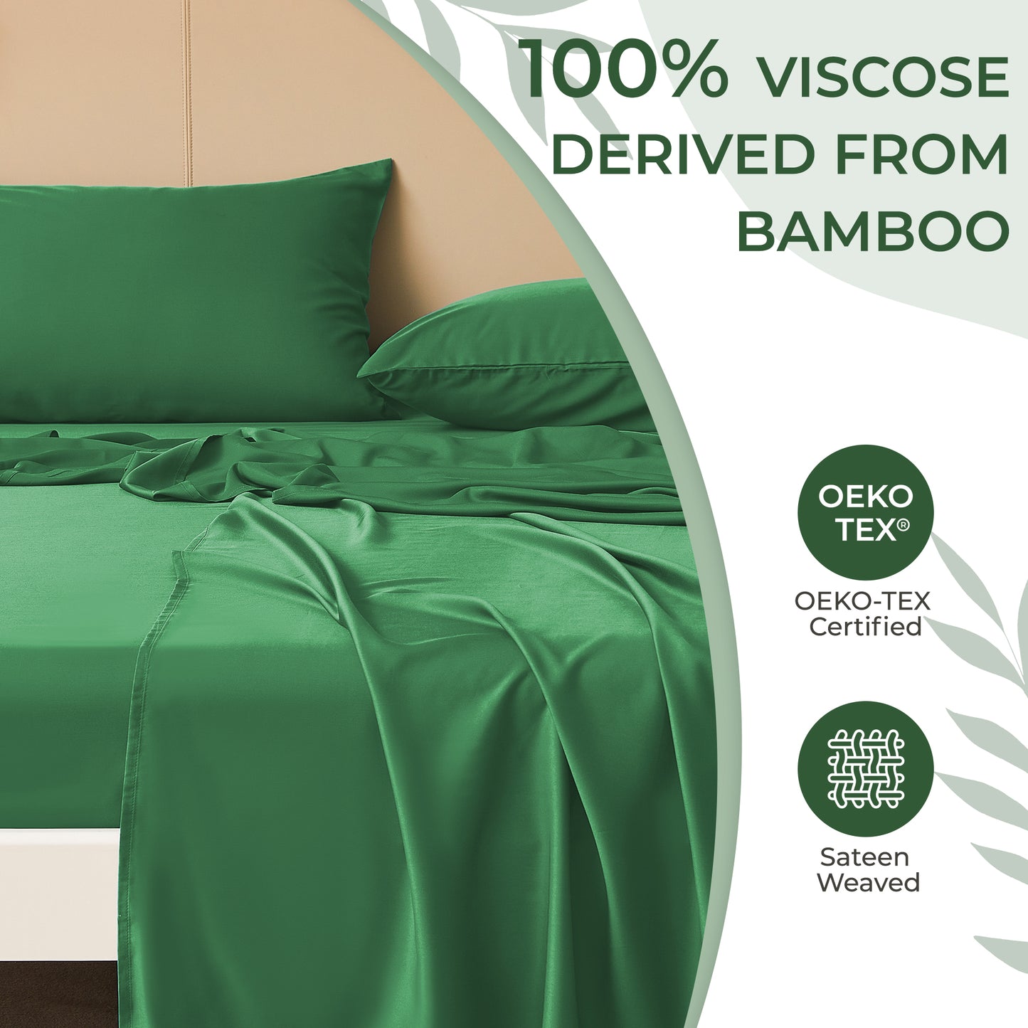 Bedmoon 4-piece Summer Cooling Bed Sheets,100% Viscose Derived from Bamboo