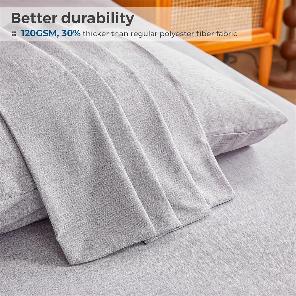 Bedmoon 4-piece Ultral Soft Cationic Cooling Cozy Bed Sheet Set