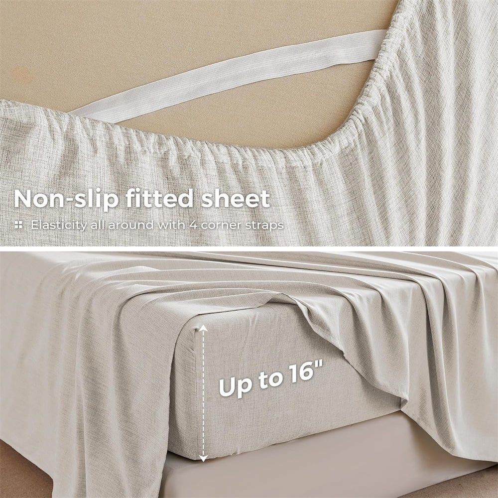 Bedmoon 4-piece Ultral Soft Cationic Cooling Cozy Bed Sheet Set