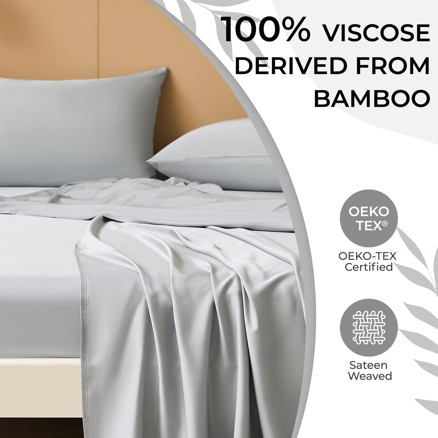 Bedmoon 4-piece Summer Cooling Bed Sheets,100% Viscose Derived from Bamboo