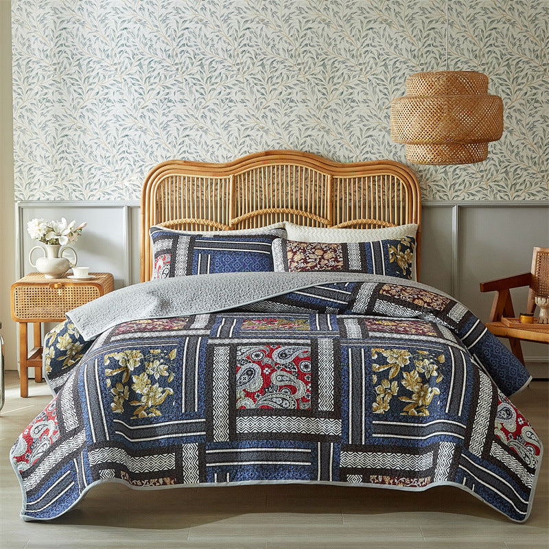 3-piece American Country Style Bedding Quilt Pastoral Bedspread Set