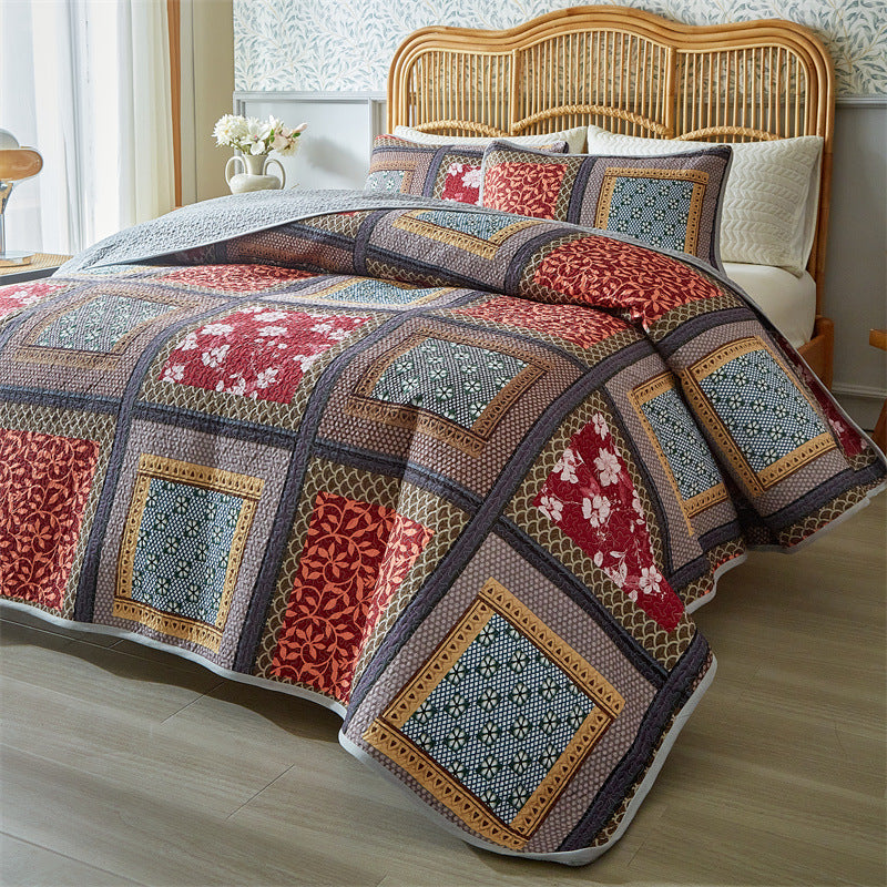 3-piece American Country Style Bedding Quilt Pastoral Bedspread Set