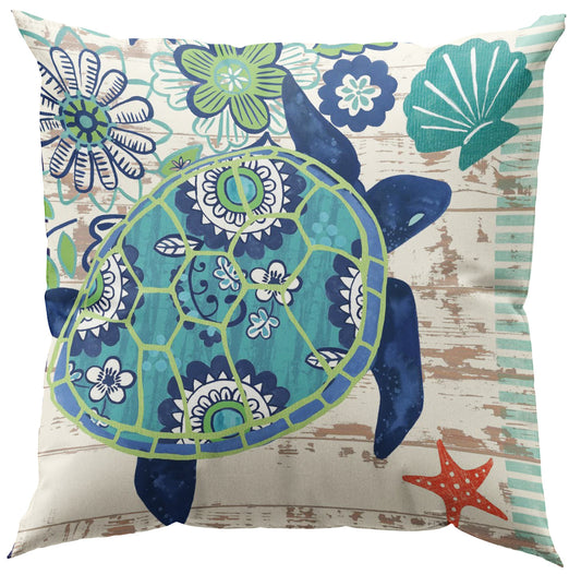 4-piece Vintage Mediterranean Style Marine Life Cushion Cover Pillowcase