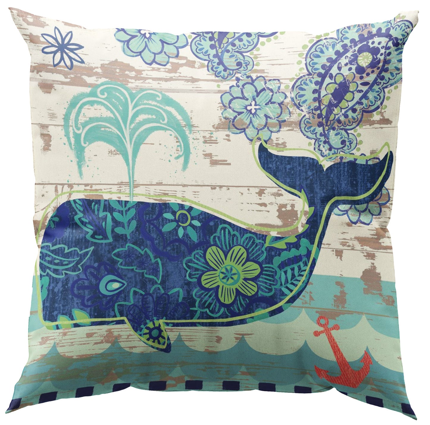 4-piece Vintage Mediterranean Style Marine Life Cushion Cover Pillowcase