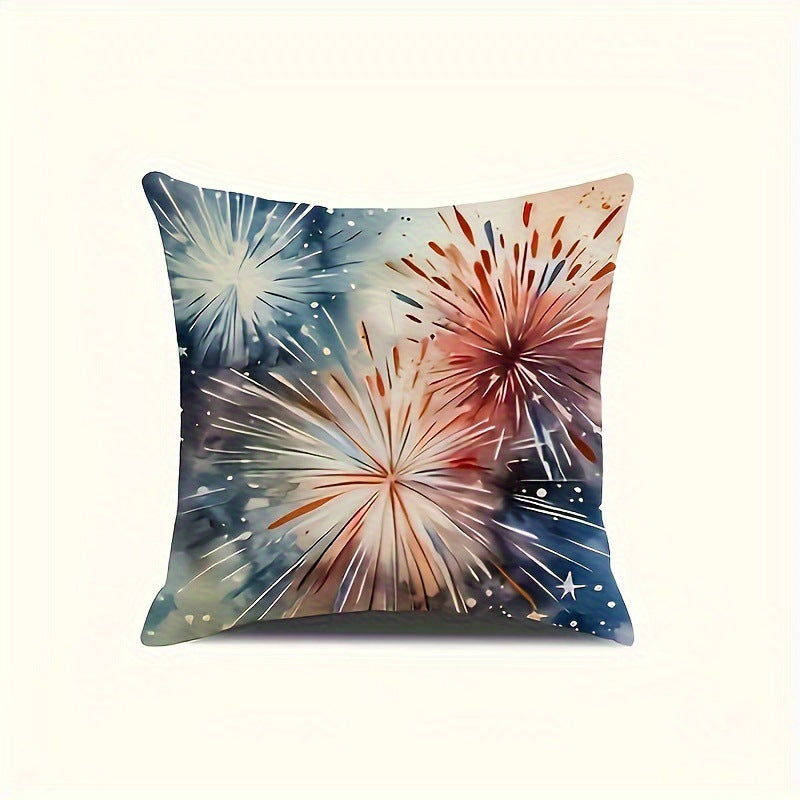 4-piece Holiday Fireworks Independence Day Throw Pillow Covers