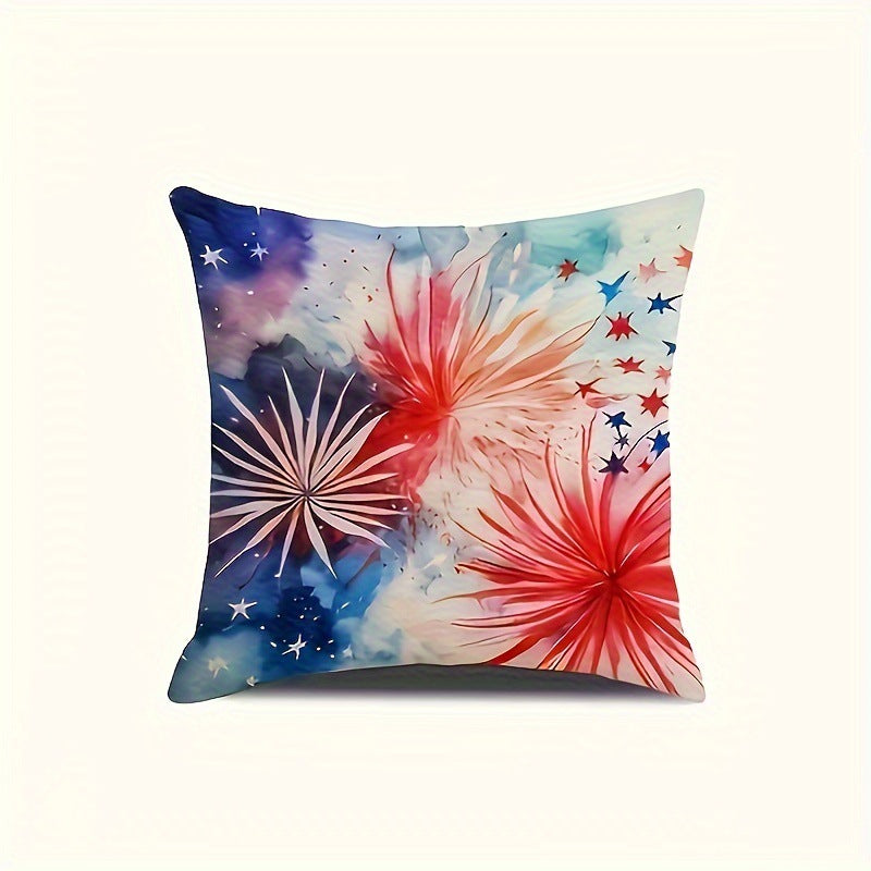 4-piece Holiday Fireworks Independence Day Throw Pillow Covers