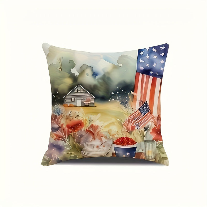 4-piece Holiday Fireworks Independence Day Throw Pillow Covers