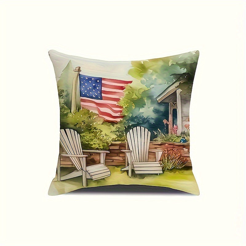 4-piece Holiday Fireworks Independence Day Throw Pillow Covers