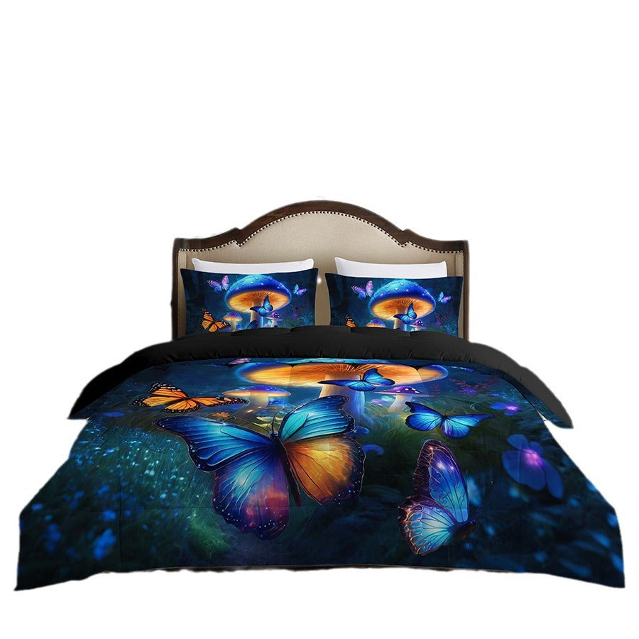 2024 Fall/Winter American Style 3-Piece Butterflies Print Comforter Set