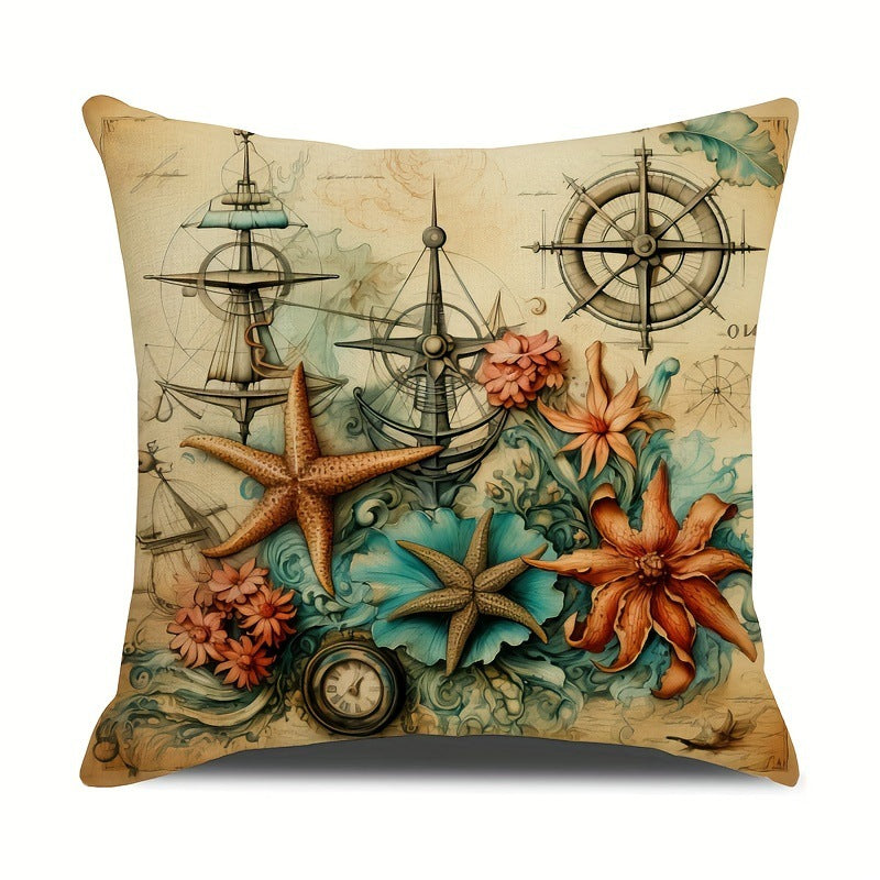 4-piece Childhood Sailing Dream Series Holiday Decorative Throw Pillow Covers