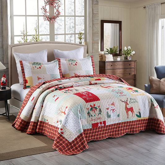 3-piece Merry Christmas Lightweight Bedspread Set