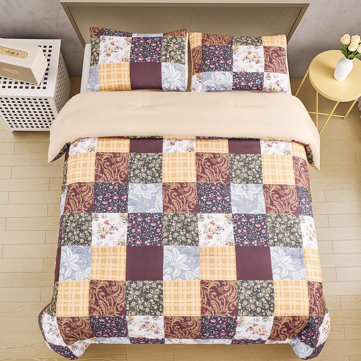 2024 Fall/Winter American Style 3-Piece Floral Comforter Set