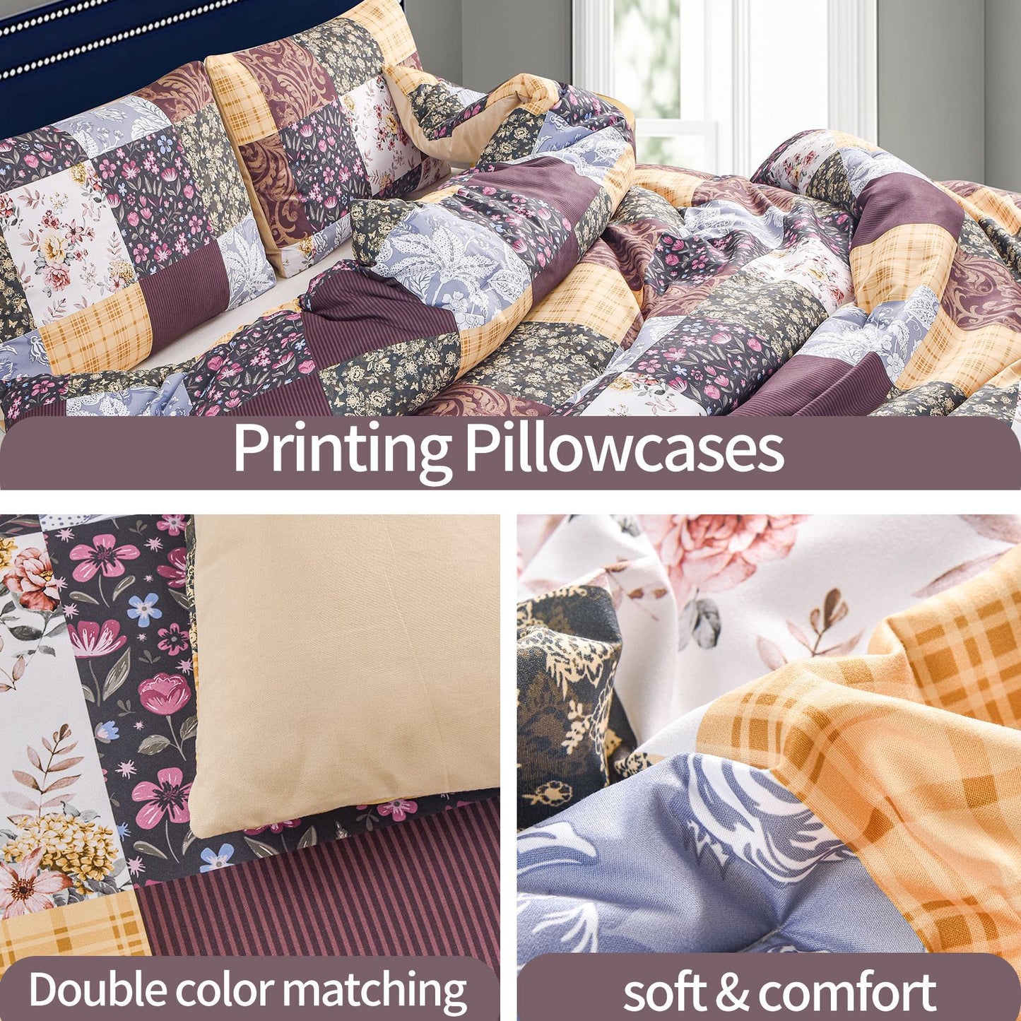 2024 Fall/Winter American Style 3-Piece Floral Comforter Set