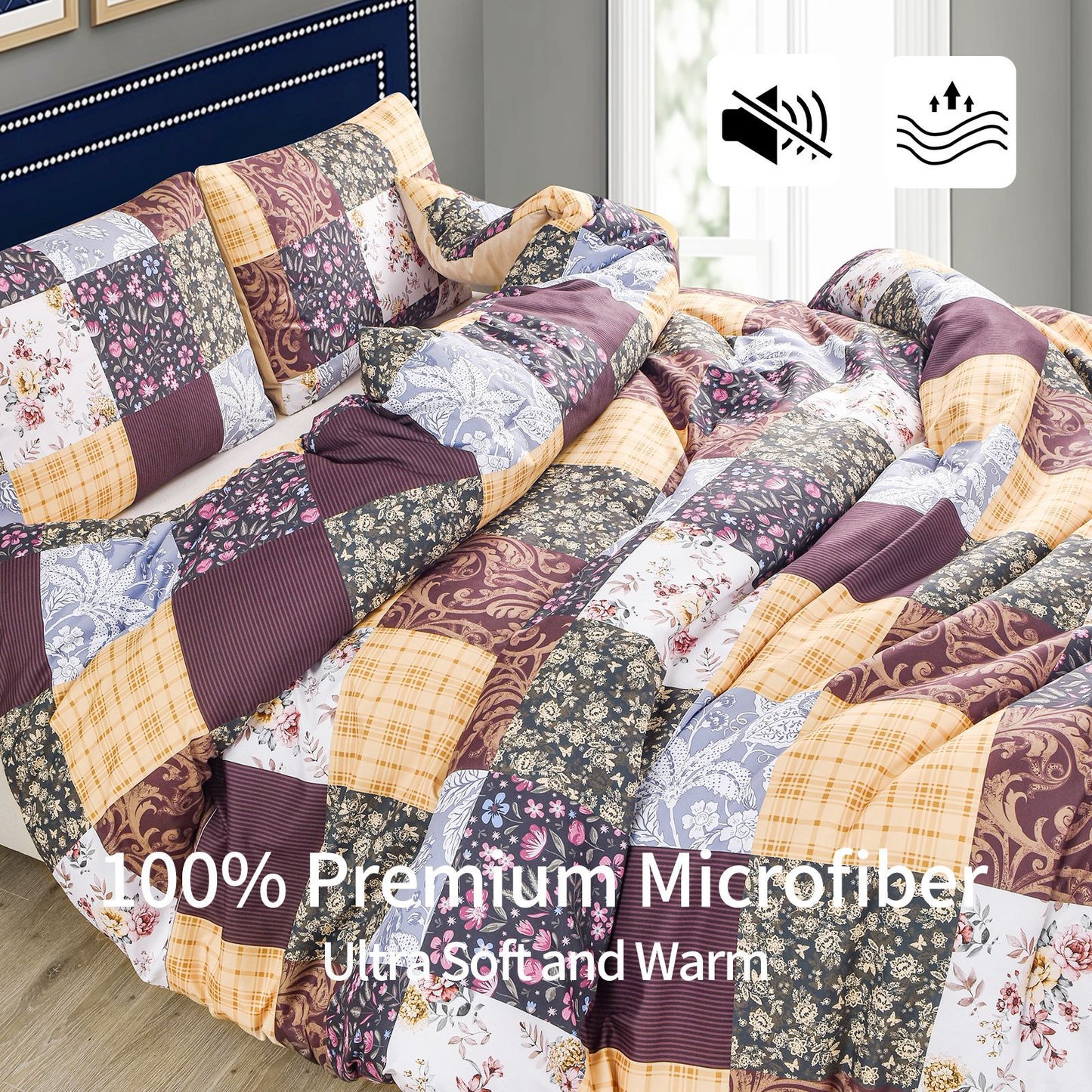 2024 Fall/Winter American Style 3-Piece Floral Comforter Set