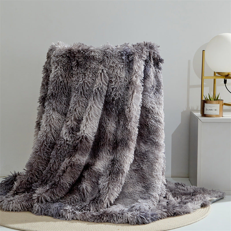 🔥Last Day 69% OFF - 2024 Fall/Winter Faux Fur Fluffy Rainbow Tie-Dye Throw Blanket