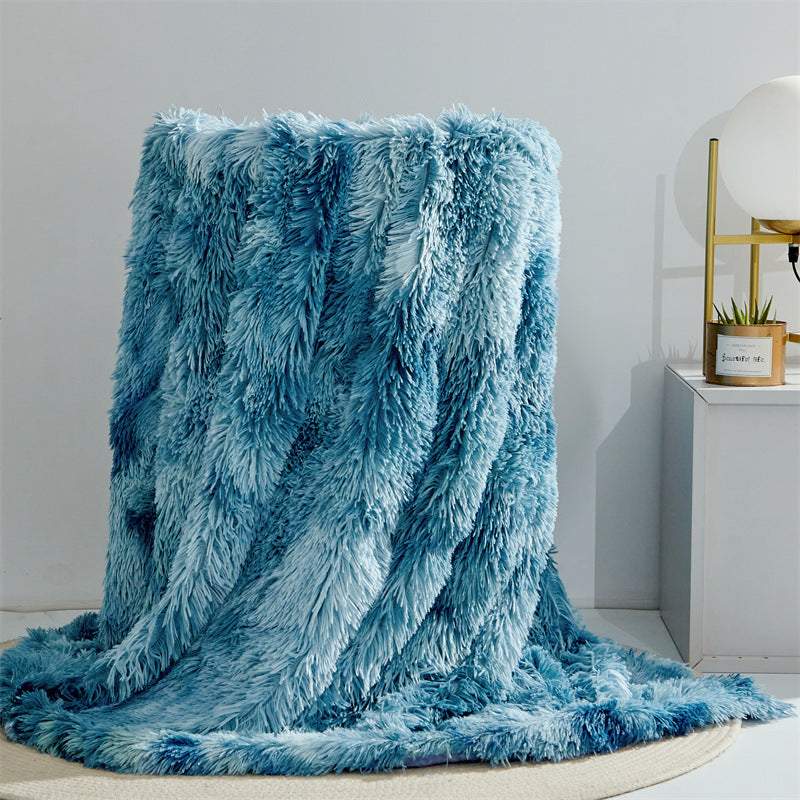 🔥Last Day 69% OFF - 2024 Fall/Winter Faux Fur Fluffy Rainbow Tie-Dye Throw Blanket