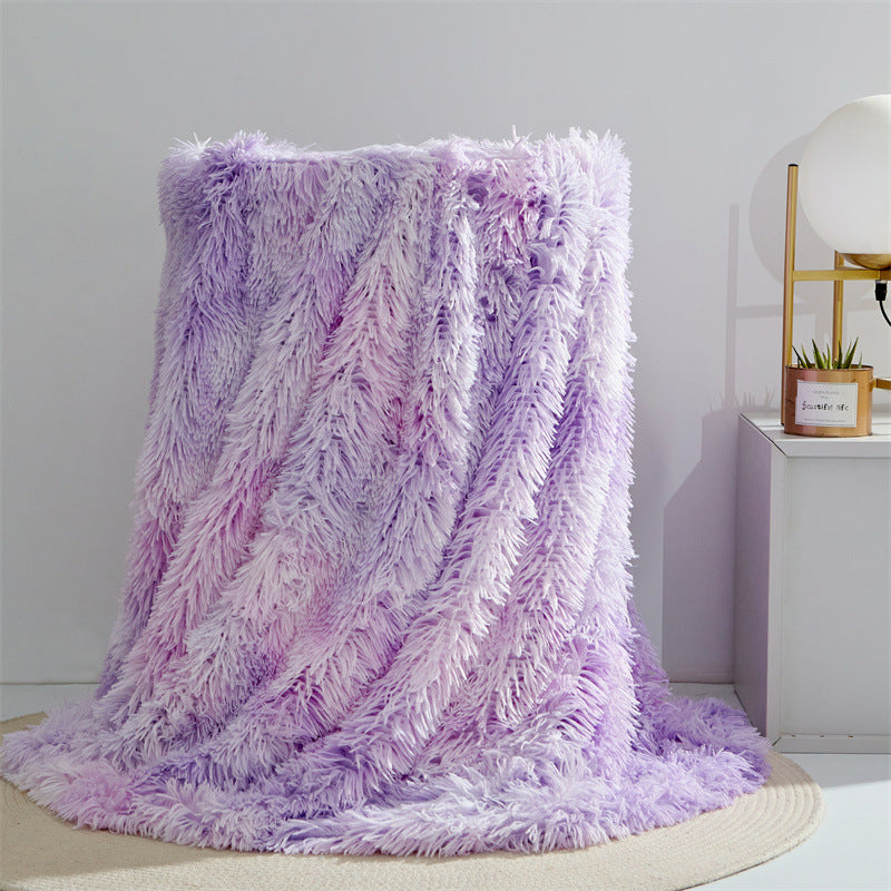 🔥Last Day 69% OFF - 2024 Fall/Winter Faux Fur Fluffy Rainbow Tie-Dye Throw Blanket