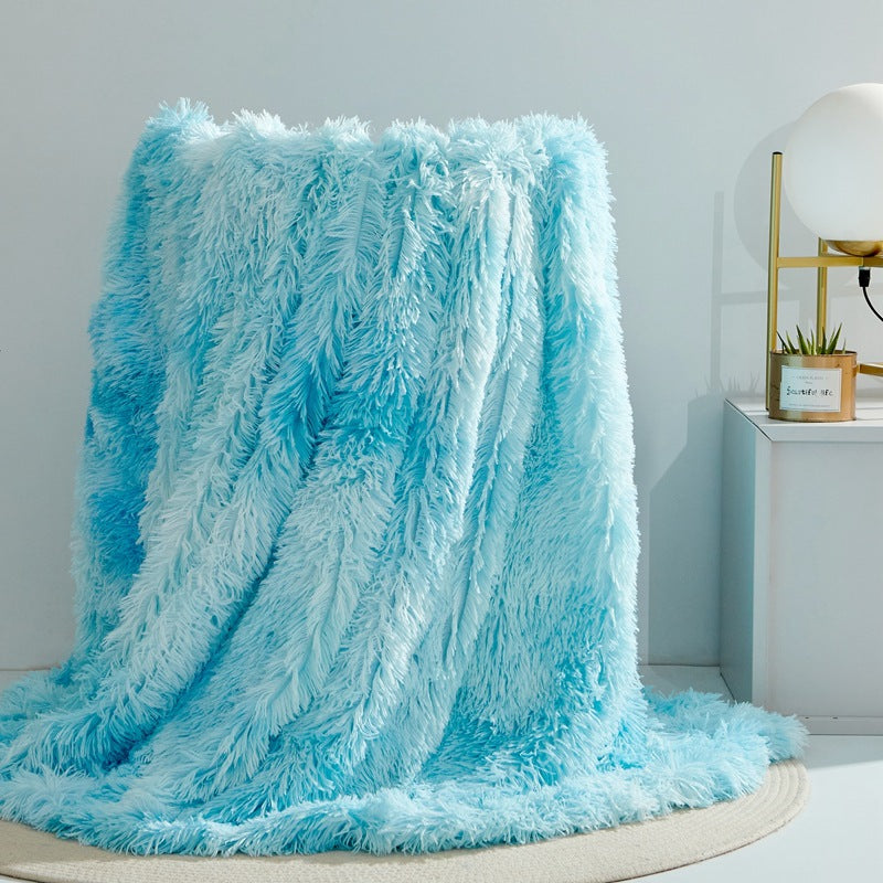 🔥Last Day 69% OFF - 2024 Fall/Winter Faux Fur Fluffy Rainbow Tie-Dye Throw Blanket