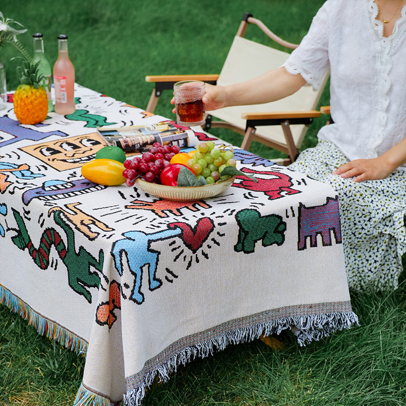 Bohemian Couch Sofa Cover Picnic Mat Outdoor Camping Blanket