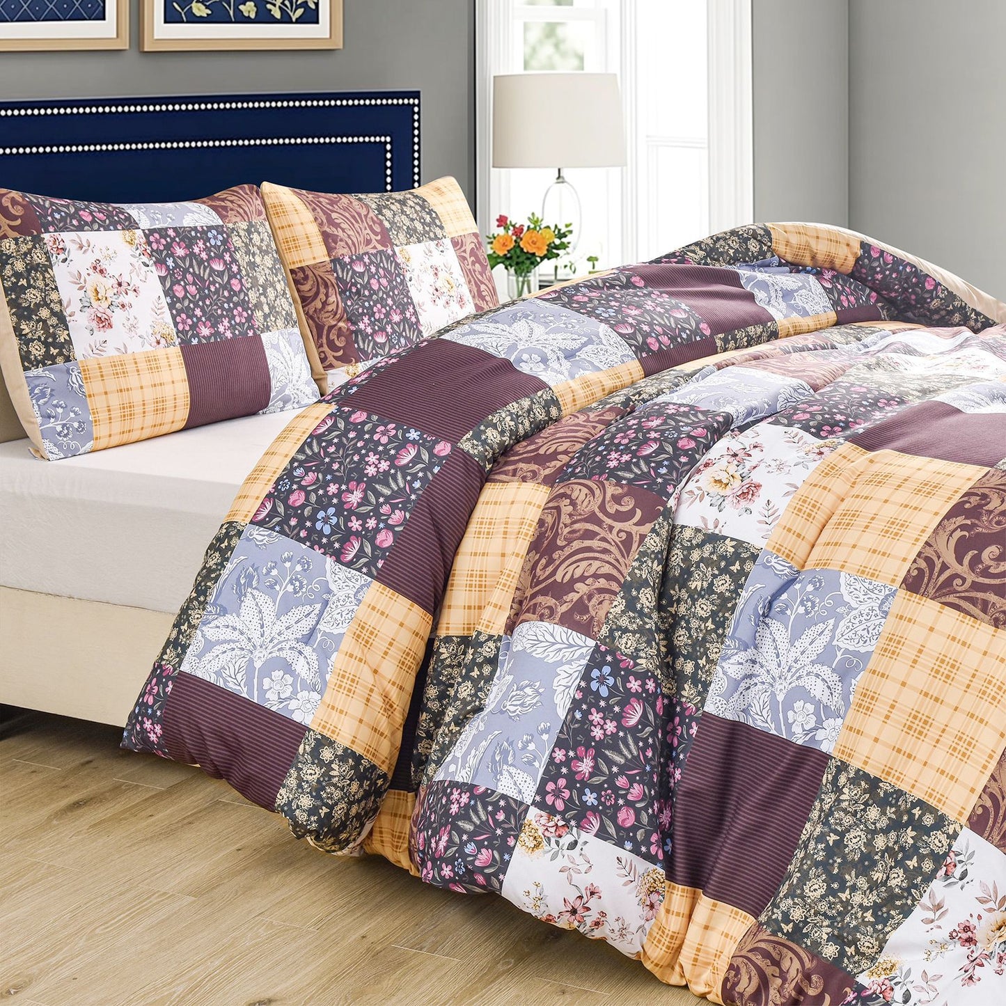 2024 Fall/Winter American Style 3-Piece Floral Comforter Set