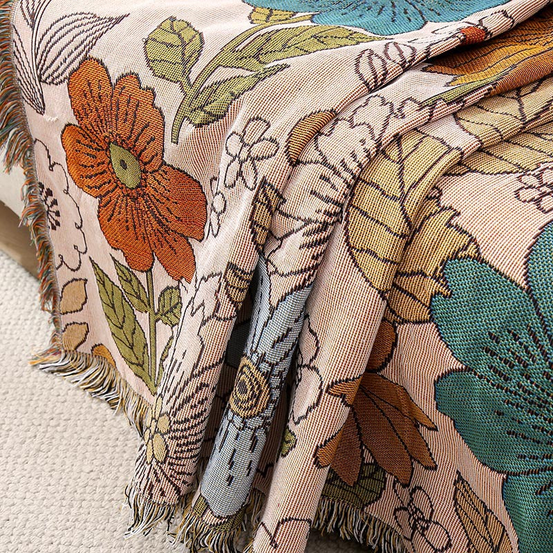 Floral Towel Sofa Cover Decorative Tapestry Camping Blanket