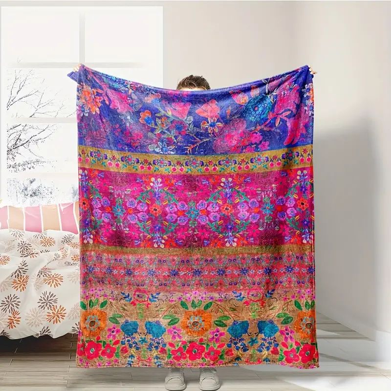 🔥Last Day 69% OFF - Vintage Artistic Sun Tapestry Soft Warm Flannel Throw Blanket