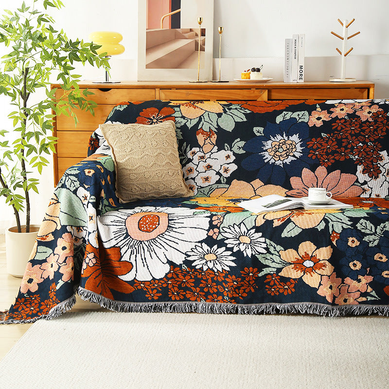 American Country Flowers Sofa Cover Home Decor Tapestry Camping Blanket