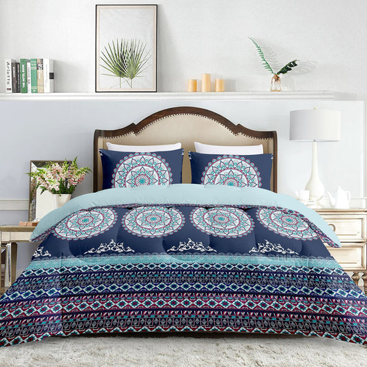 2024 Fall/Winter American Style 3-Piece Circles Print Comforter Set