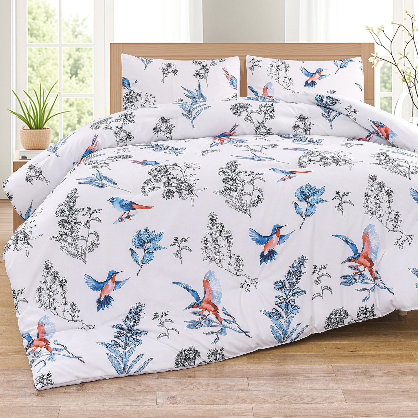 2024 Fall/Winter American Style 3-Piece 3D Hummingbird Print Comforter Set