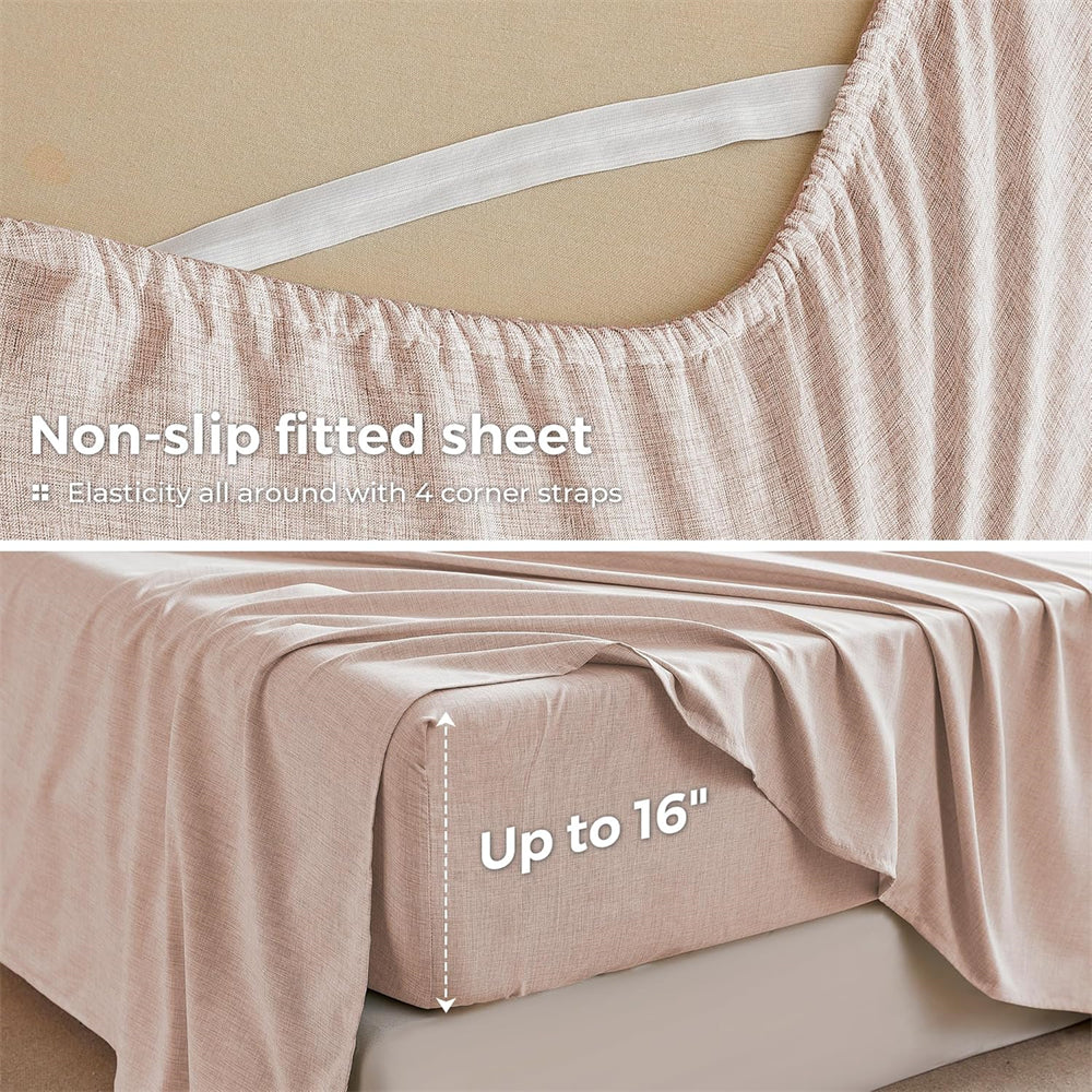 Bedmoon 4-piece Ultral Soft Cationic Cooling Cozy Bed Sheet Set