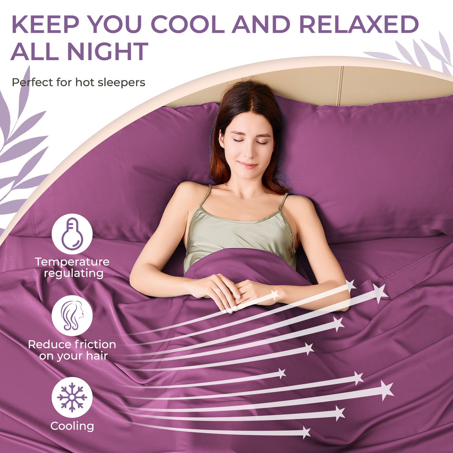 Bedmoon 4-piece Summer Cooling Bed Sheets,100% Viscose Derived from Bamboo