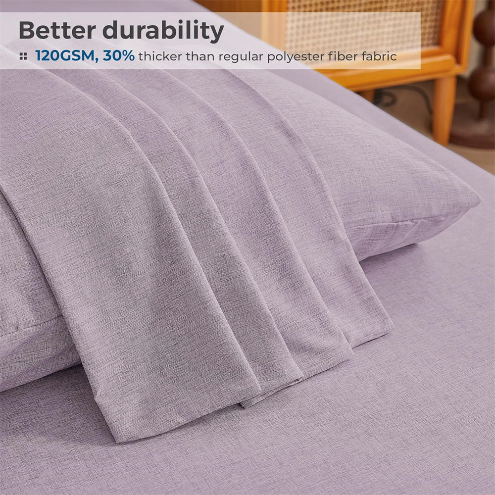 Bedmoon 4-piece Ultral Soft Cationic Cooling Cozy Bed Sheet Set