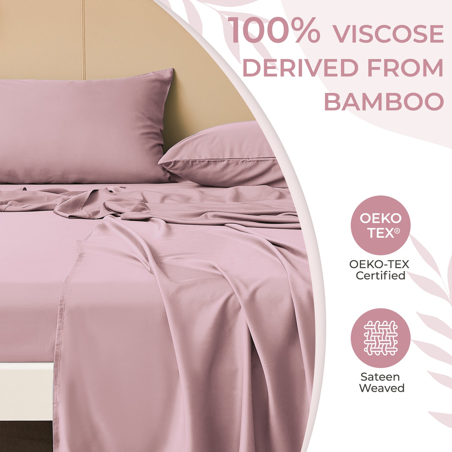 Bedmoon 4-piece Summer Cooling Bed Sheets,100% Viscose Derived from Bamboo