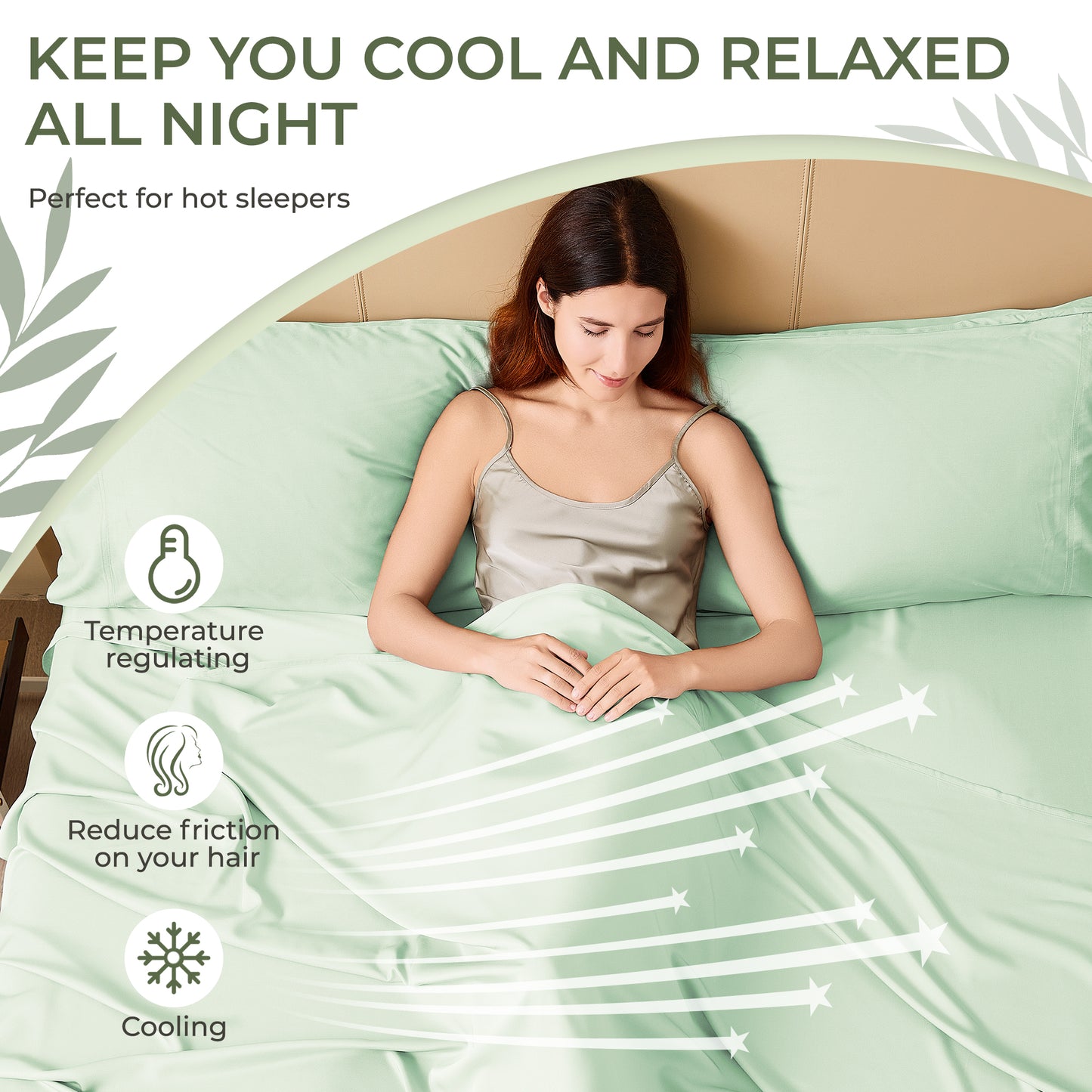 Bedmoon 4-piece Summer Cooling Bed Sheets,100% Viscose Derived from Bamboo