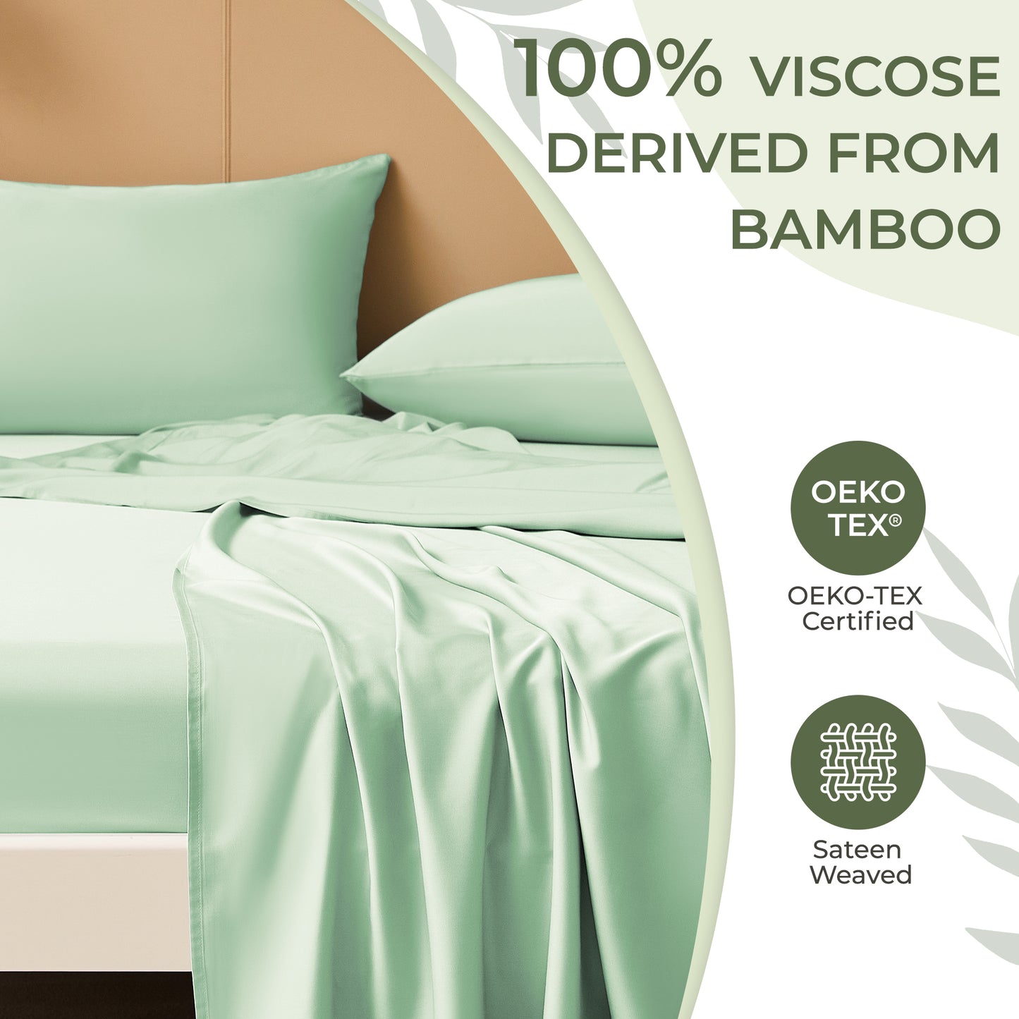 Bedmoon 4-piece Summer Cooling Bed Sheets,100% Viscose Derived from Bamboo