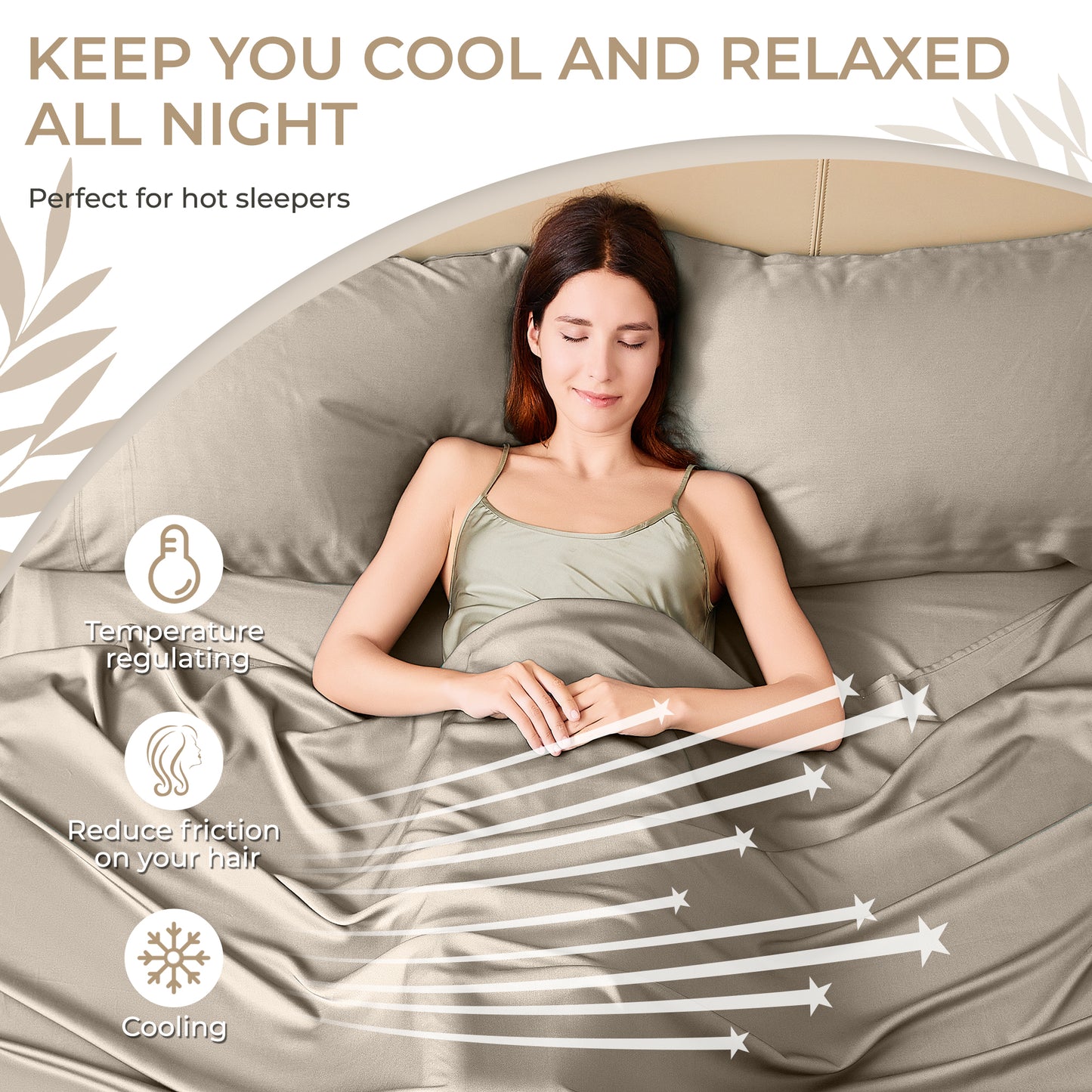 Bedmoon 4-piece Summer Cooling Bed Sheets,100% Viscose Derived from Bamboo