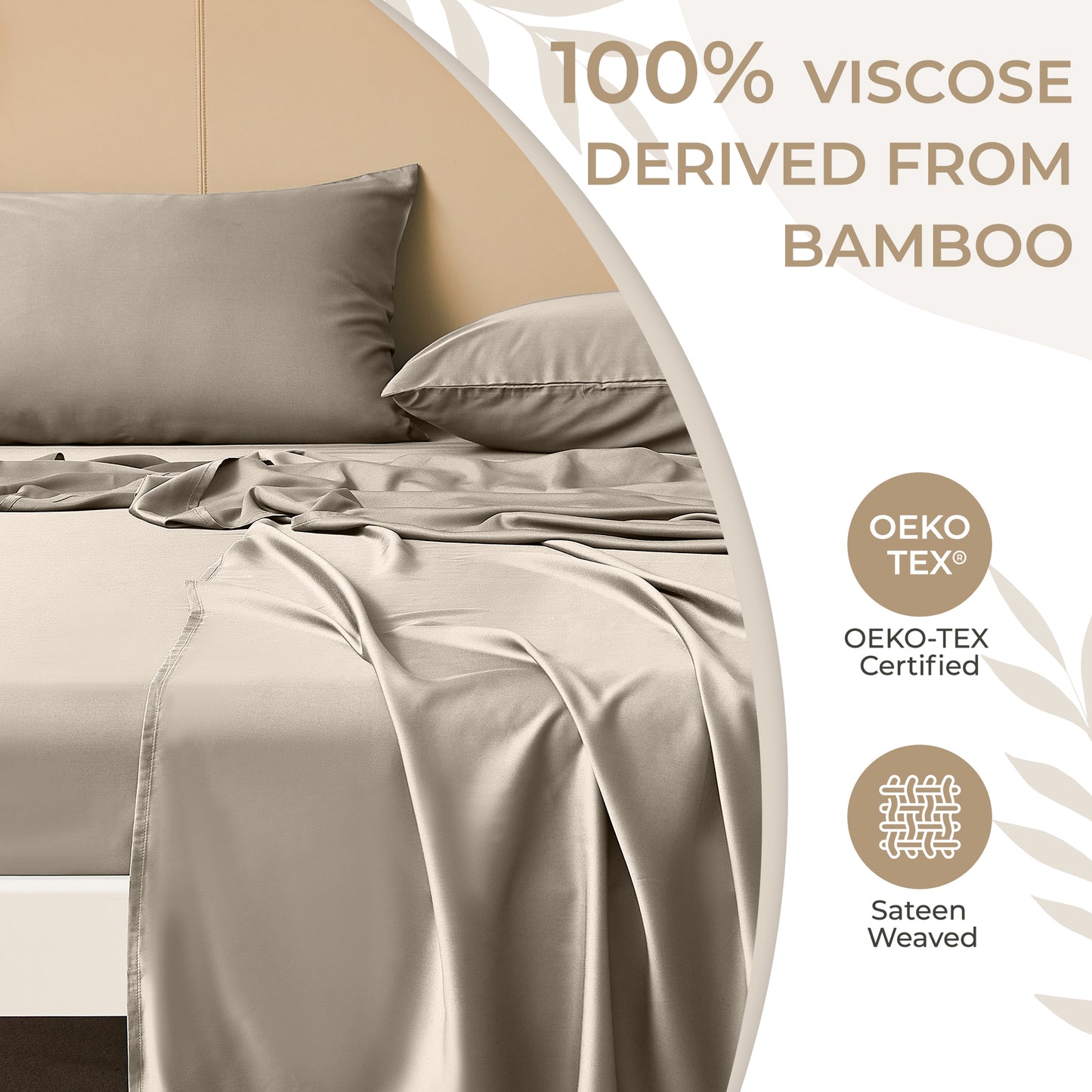 Bedmoon 4-piece Summer Cooling Bed Sheets,100% Viscose Derived from Bamboo